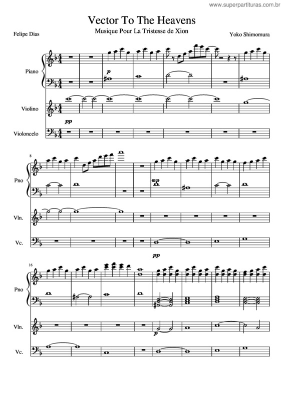 Partitura da música Vector To The Heavens