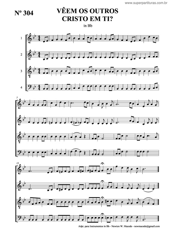 Partitura da música Vêem Os Outros Cristo Em Ti