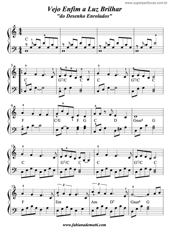 Partitura da música Vejo Enfim A Luz Brilhar