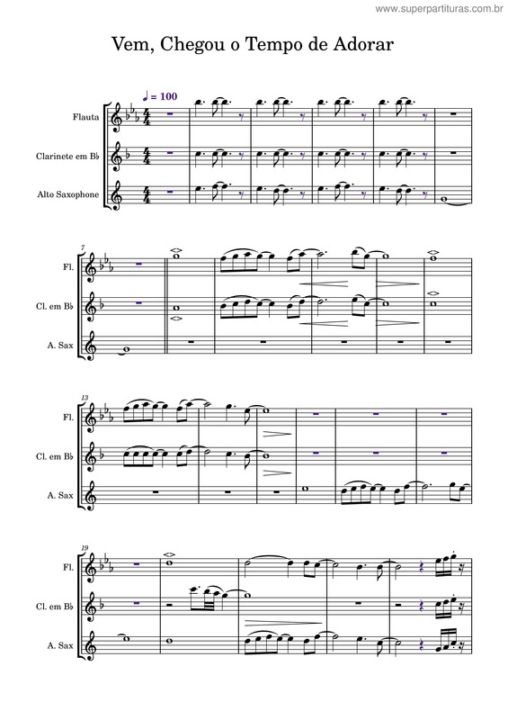 Partitura da música Vem, Chegou O Tempo De Adorar