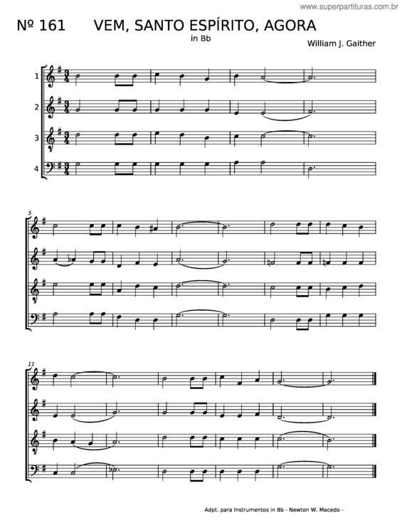 Partitura da música Vem, Santo Espírito, Agora v.4