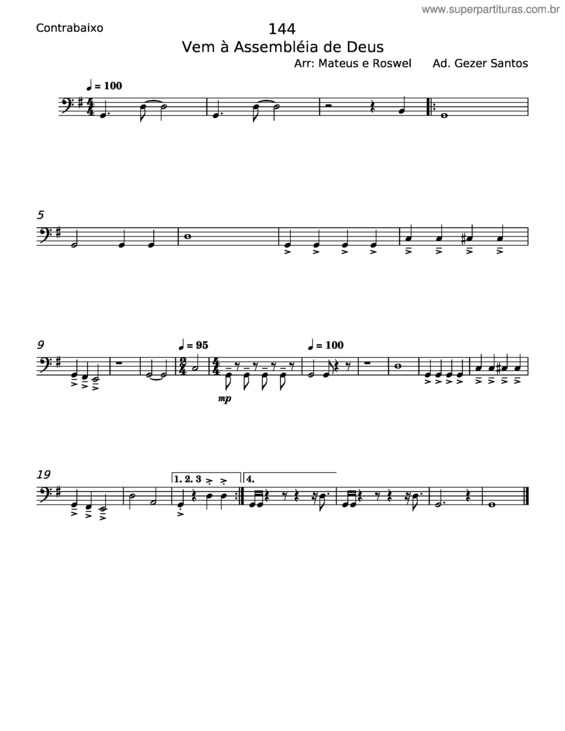 Partitura da música Vem À Assembléia De Deus v.5