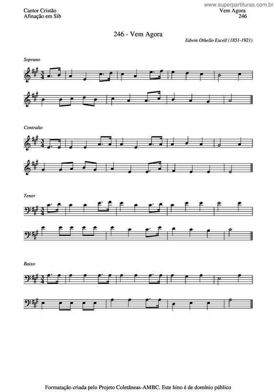 Partitura da música Vem Agora v.3