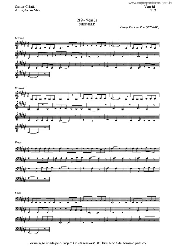 Partitura da música Vem Já v.4