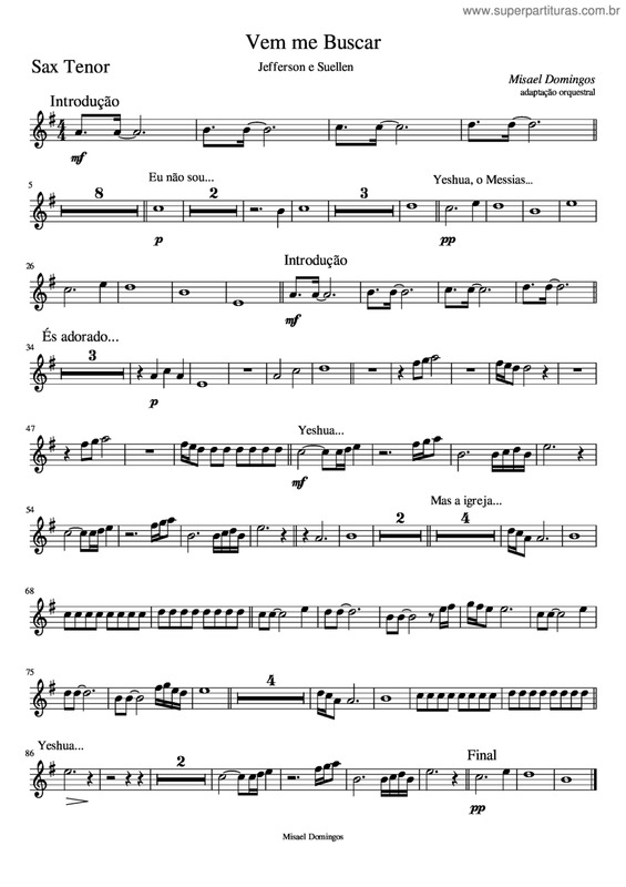 Partitura da música Vem Me Buscar v.2