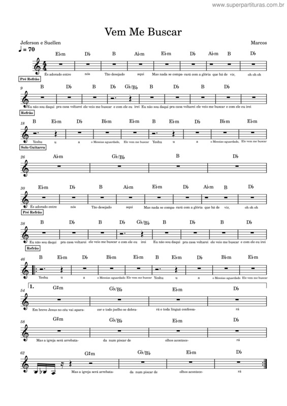 Partitura da música Vem Me Buscar v.5