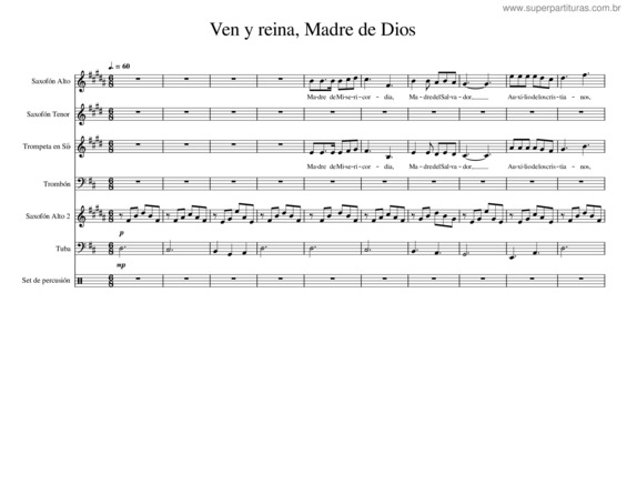 Partitura da música Ven Y Reina, Madre De Dios v.2