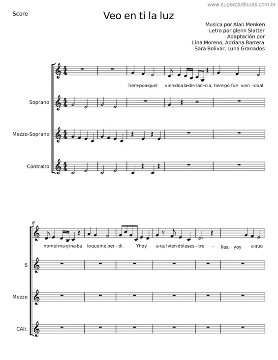 Partitura da música Veo En Ti La Luz v.2