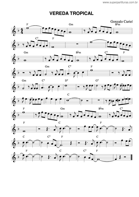 Partitura da música Vereda Tropical v.7