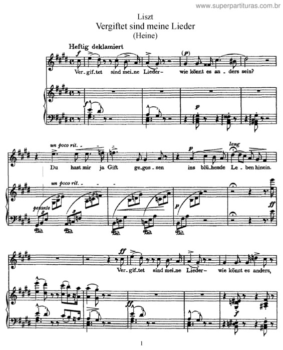 Partitura da música Vergiftet sind meine Lieder