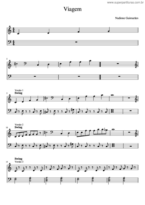 Partitura da música Viagem v.7