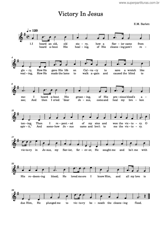 Partitura da música Victory In Jesus