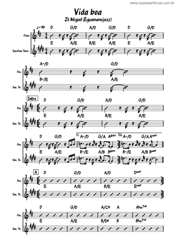 Partitura da música Vida Boa v.5