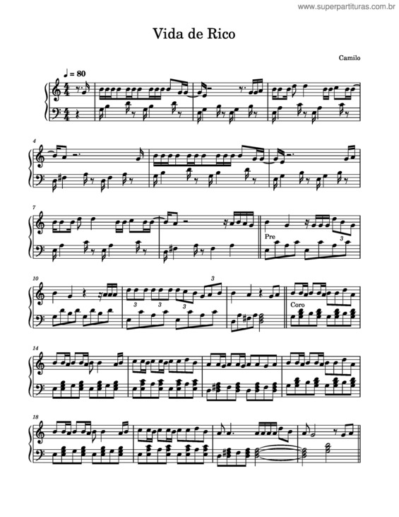 Partitura da música Vida De Rico v.3