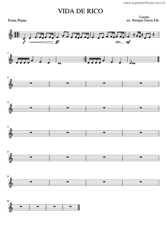 Partitura da música Vida De Rico v.6