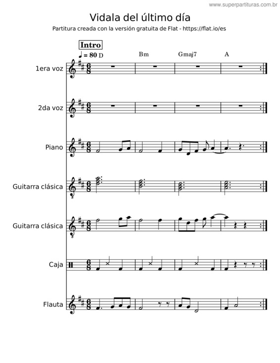 Partitura da música Vidala Del Último Día v.2