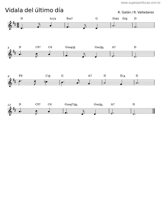 Partitura da música Vidala Del Último Día v.3