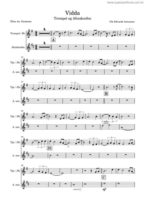 Partitura da música Vidda