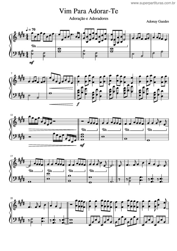 Partitura da música Vim Para Adorar-Te v.8