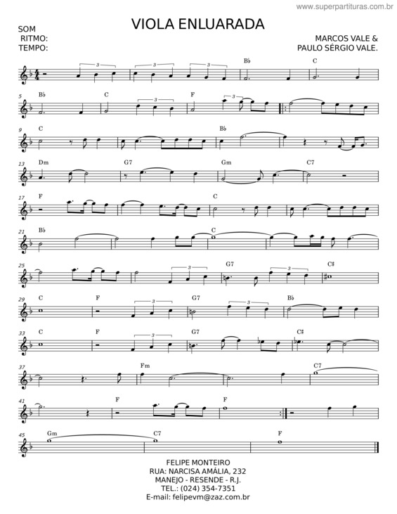 Partitura da música Viola Enluarada v.7