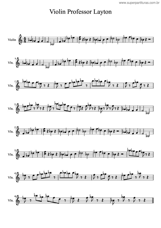 Partitura da música Violin Professor Layton v.2