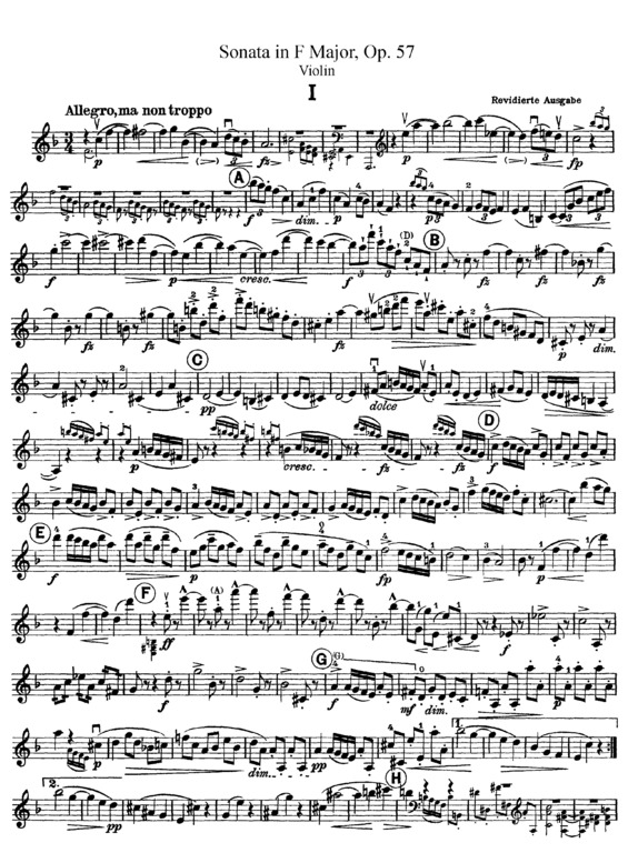 Partitura da música Violin Sonata Op 57