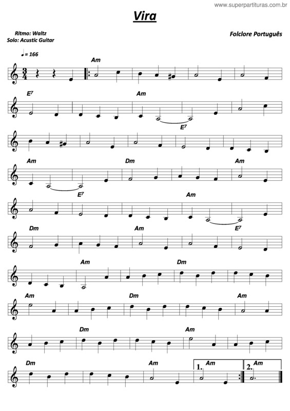 Partitura da música Vira v.3