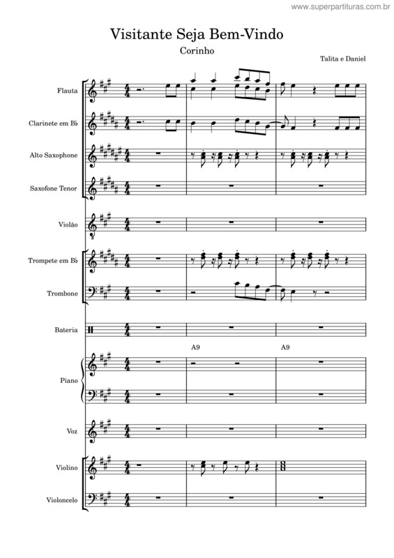 Partitura da música Visitante Seja Bem Vindo v.3