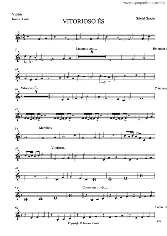 Partitura da música Vitorioso És v.13