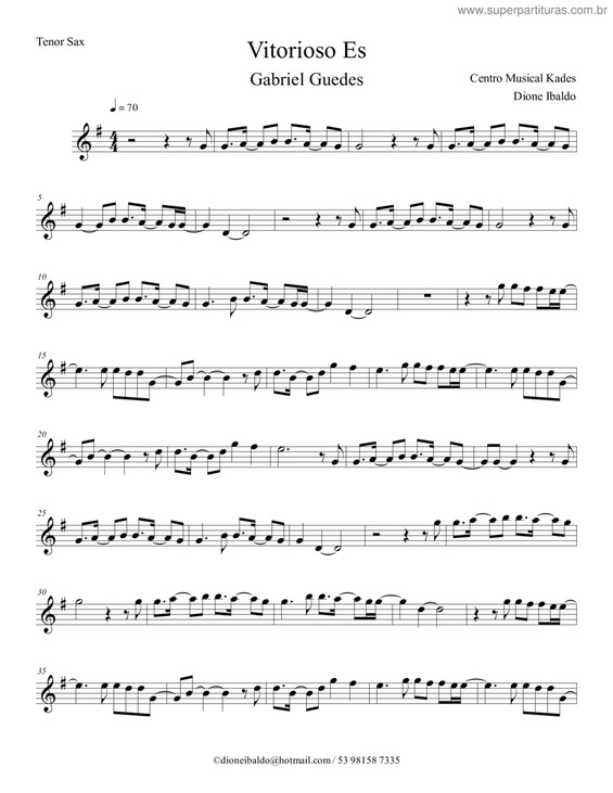 Partitura da música Vitorioso És v.4