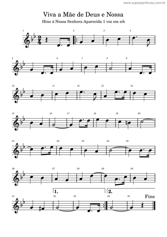 Partitura da música Viva A Mãe De Deus E Nossa v.4