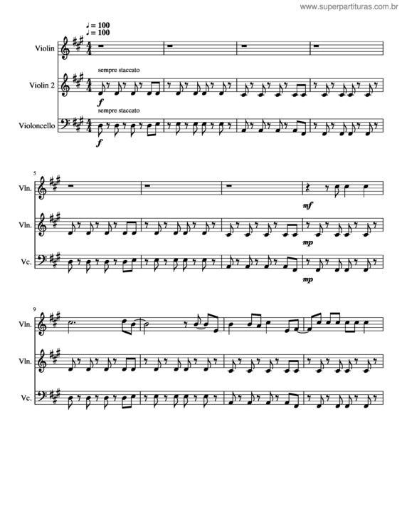 Partitura da música Viva La Vida  1