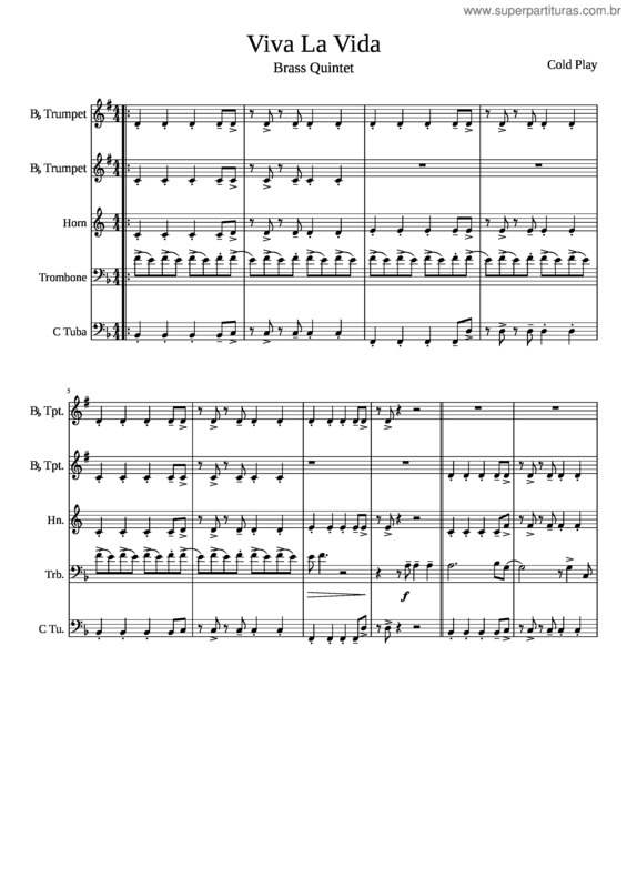 Partitura da música Viva La Vida v.101