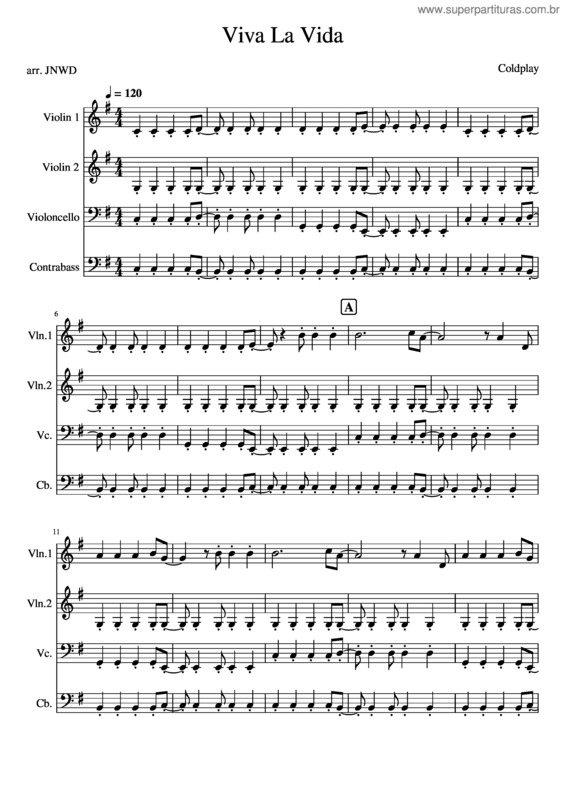 Partitura da música Viva La Vida v.102