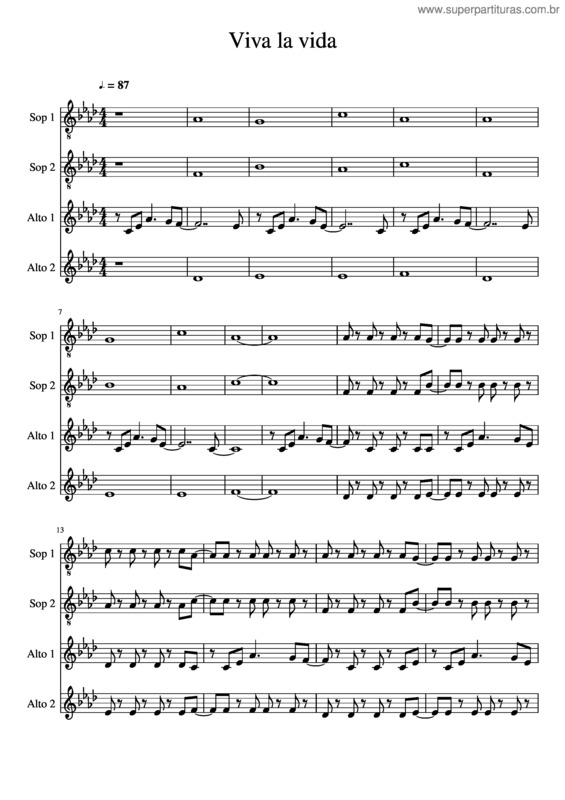 Partitura da música Viva La Vida v.103