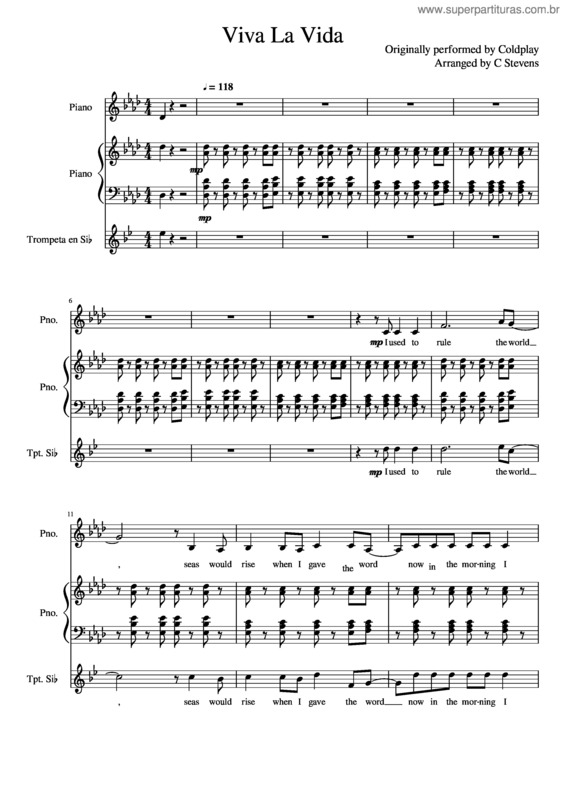 Partitura da música Viva La Vida v.104