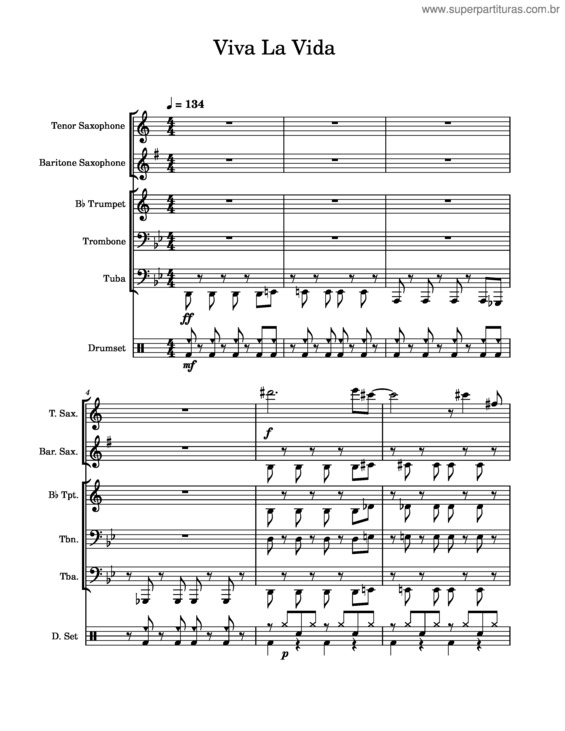 Partitura da música Viva La Vida v.105