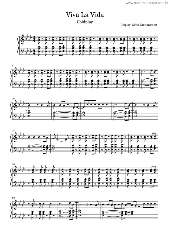 Partitura da música Viva La Vida v.106