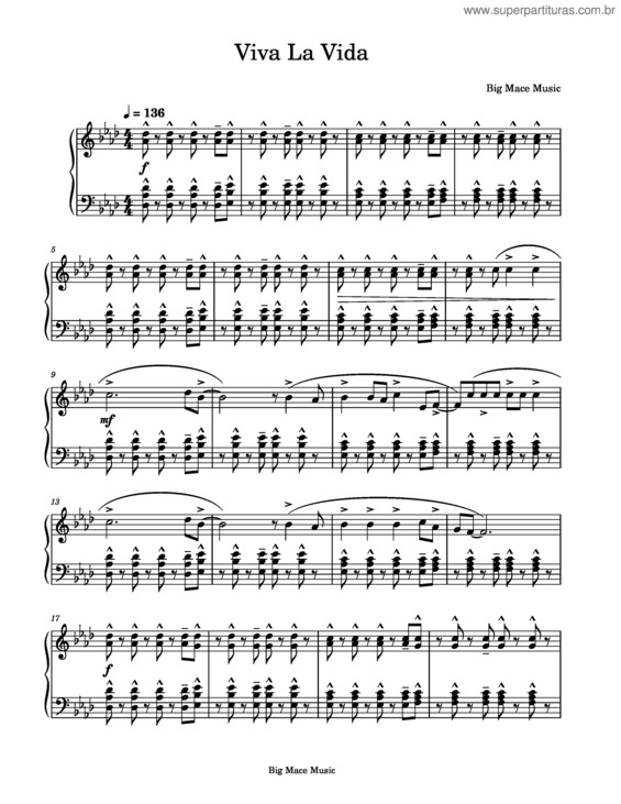 Partitura da música Viva La Vida v.114