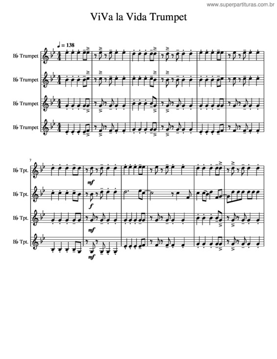 Partitura da música Viva La Vida v.116