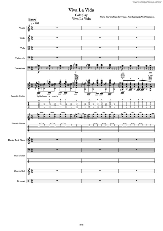 Partitura da música Viva La Vida v.119