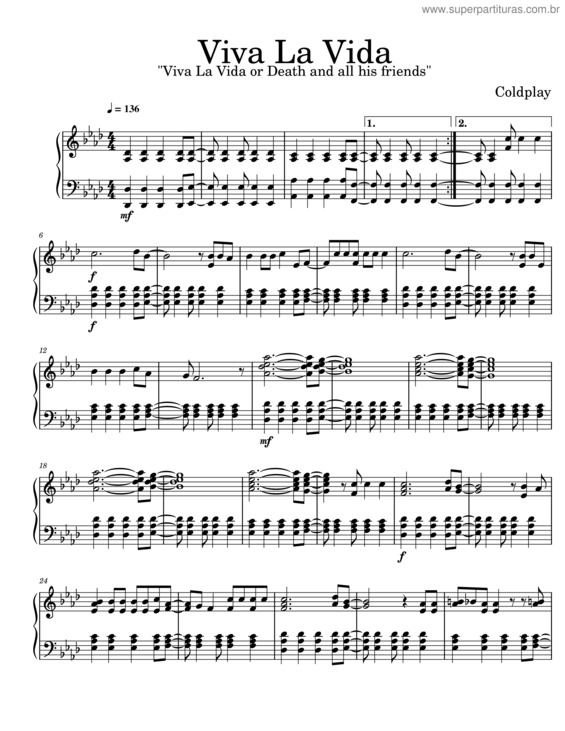 Partitura da música Viva La Vida v.20