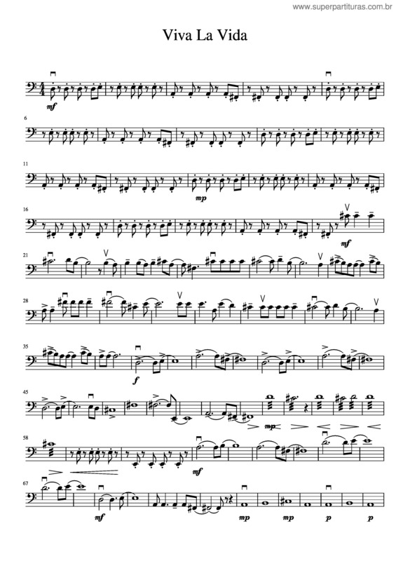 Partitura da música Viva La Vida v.22