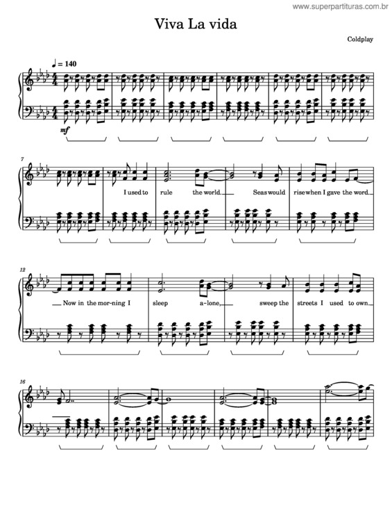 Partitura da música Viva La Vida v.24