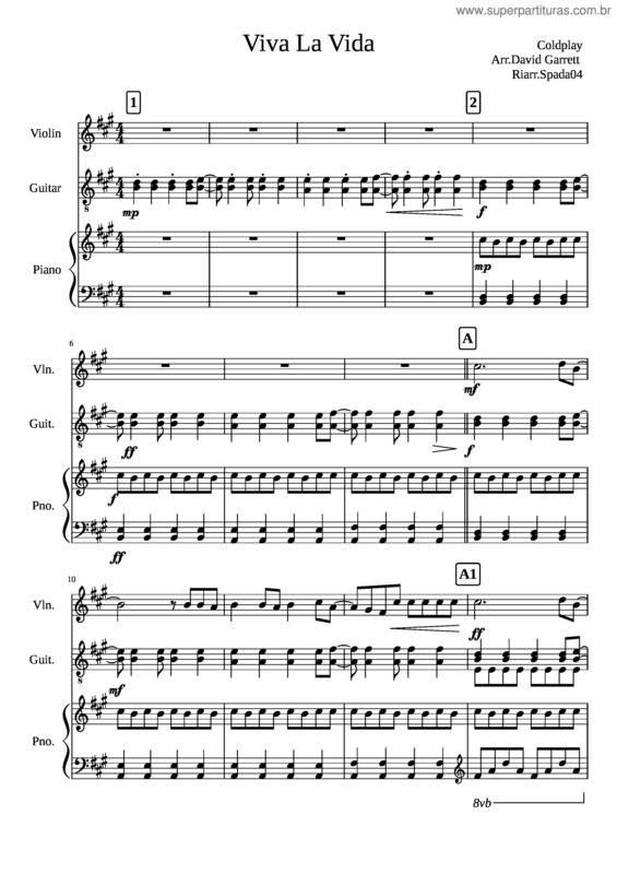 Partitura da música Viva La Vida v.25