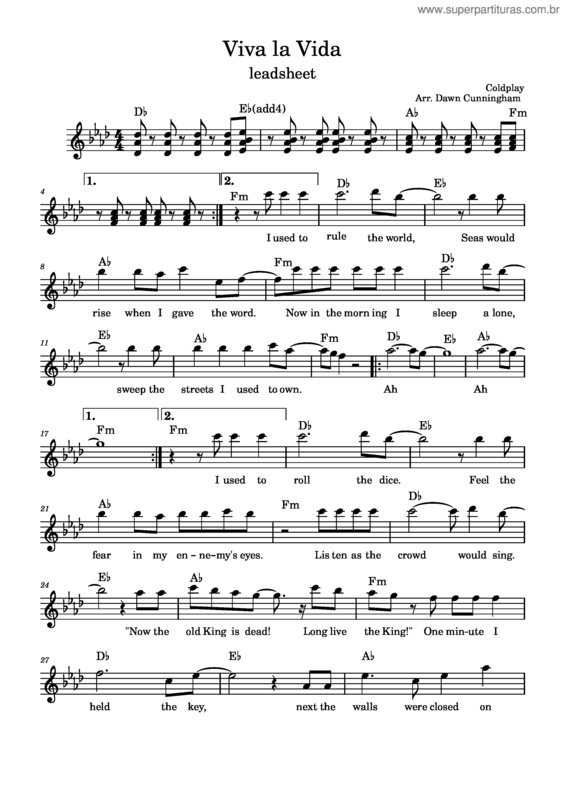 Partitura da música Viva La Vida v.27