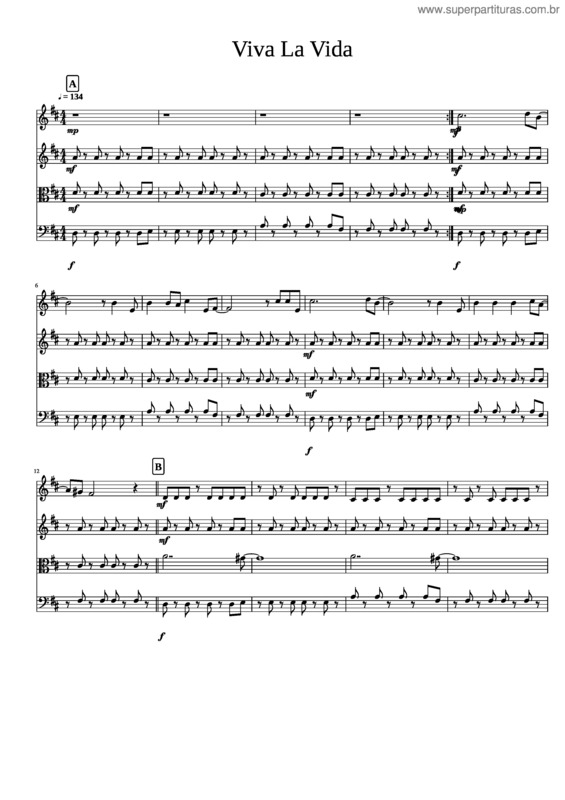 Partitura da música Viva La Vida v.29