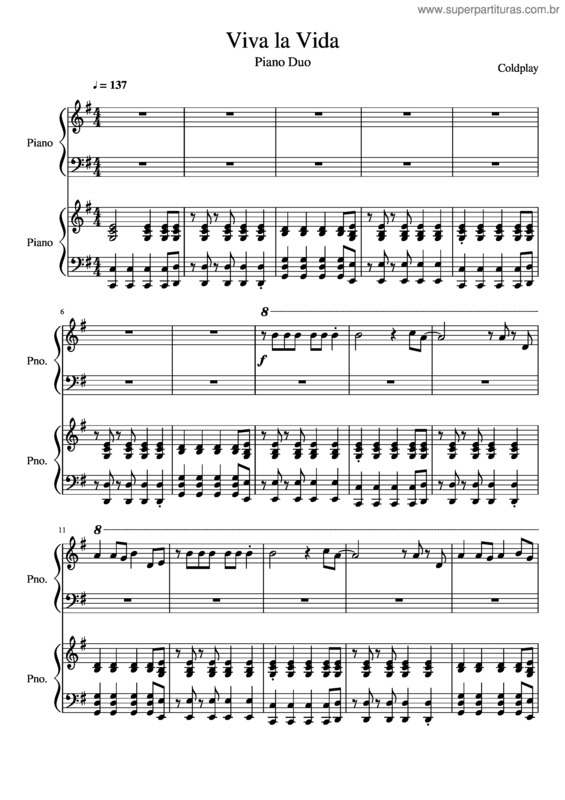 Partitura da música Viva La Vida v.32