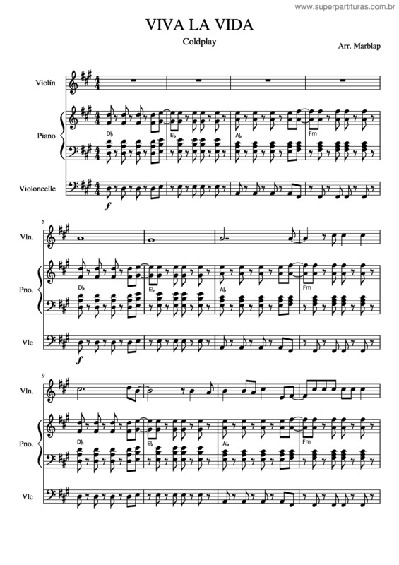 Partitura da música Viva La Vida v.33