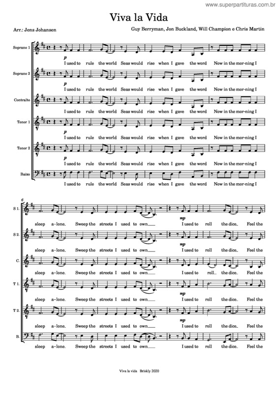 Partitura da música Viva La Vida v.35